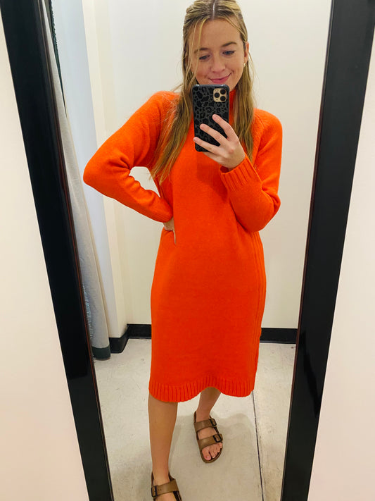 Orange Sweater Dress