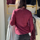 Wine Jacquard Knit Long Sleeve