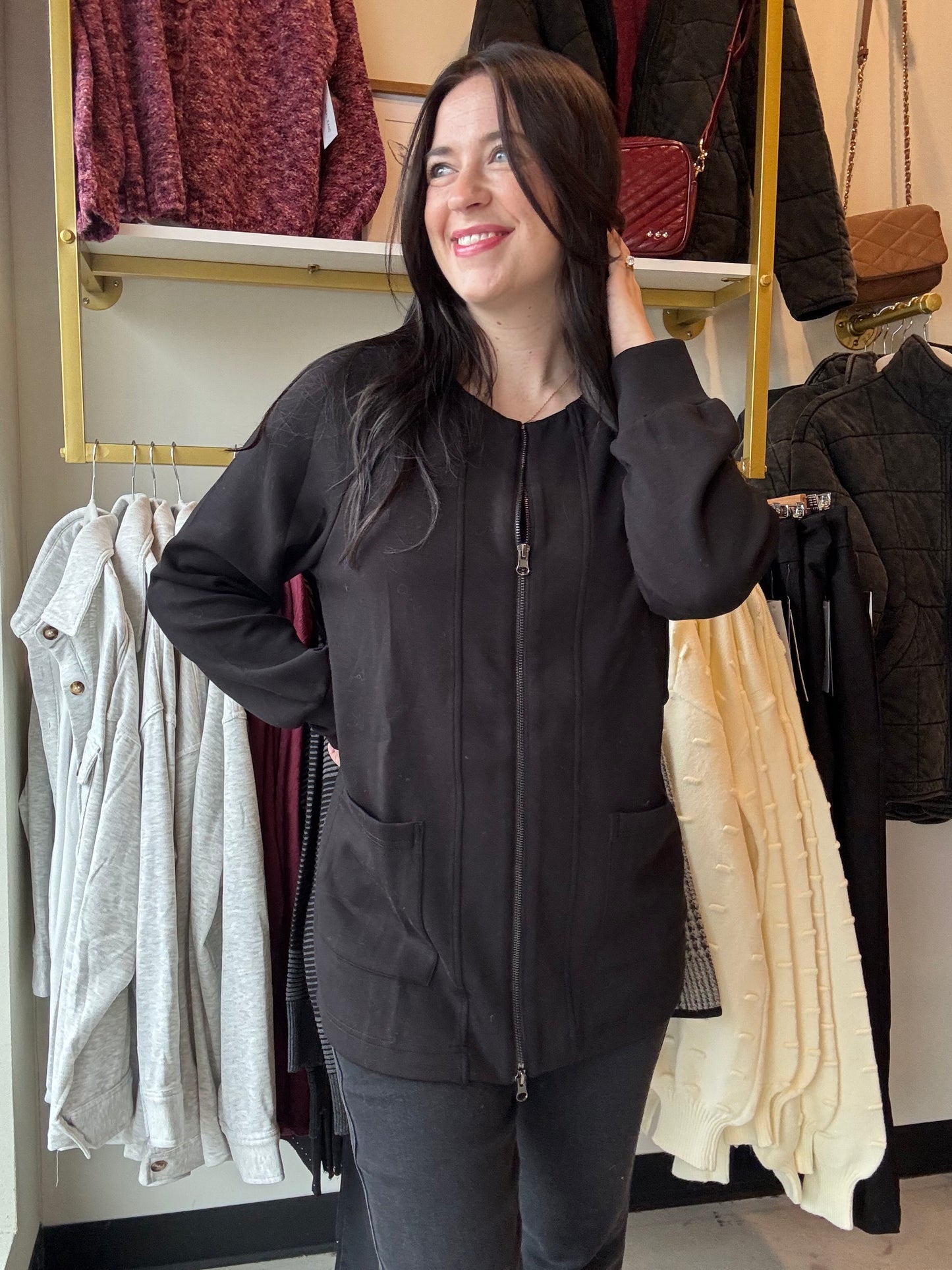 Techno Lux Zipper Cardigan