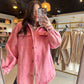 Pink Mineral Washed Quilted Shacket