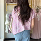 Pink Floral Puff Sleeve Top
