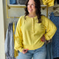 Yellow Button Henley Sweater Pullover