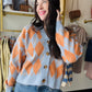 Orange Chambray Argyle Sweater