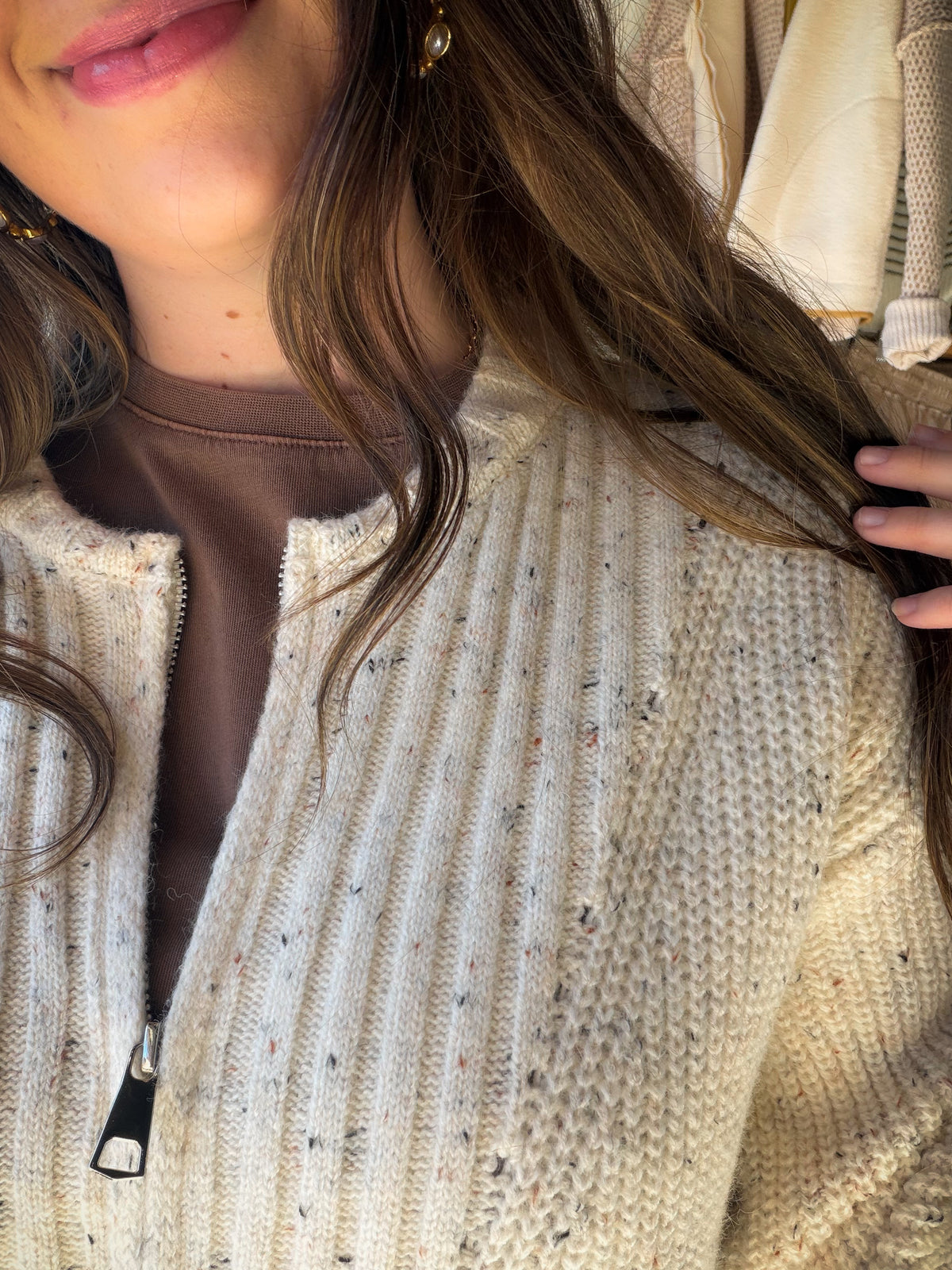 Oatmeal Confetti Zip Up