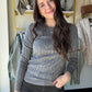 Heather Gray Cable Knit Crewneck