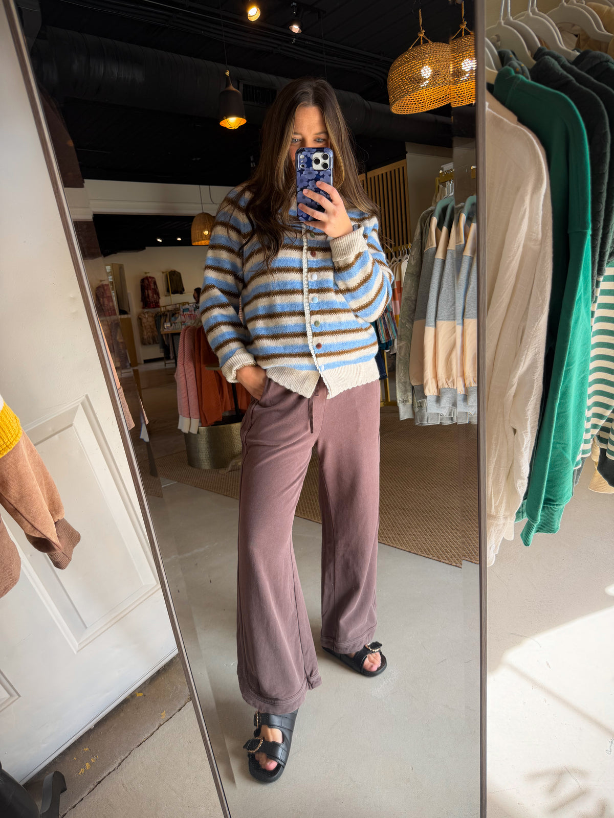Mocha Mineral Wash Knit Pants