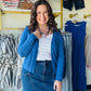 Royal Pointelle Button Down Cardigan