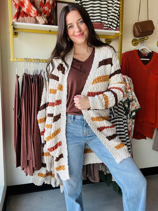 Fall Stripes Cozy Cardigan