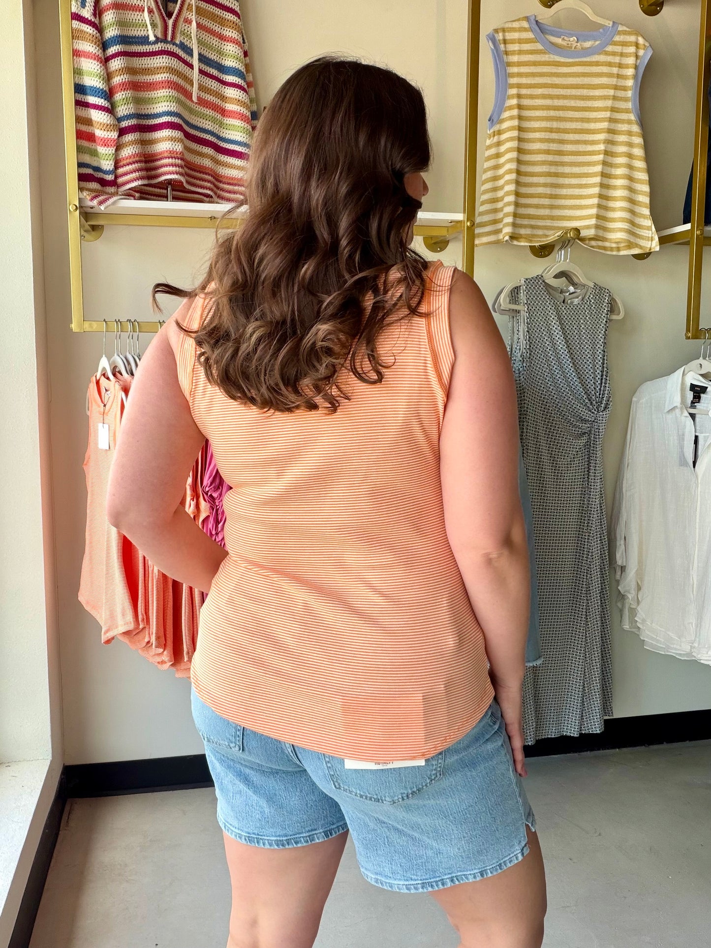 Orange Morgan Striped Tank