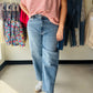 High-Waisted Light Wash Barrel