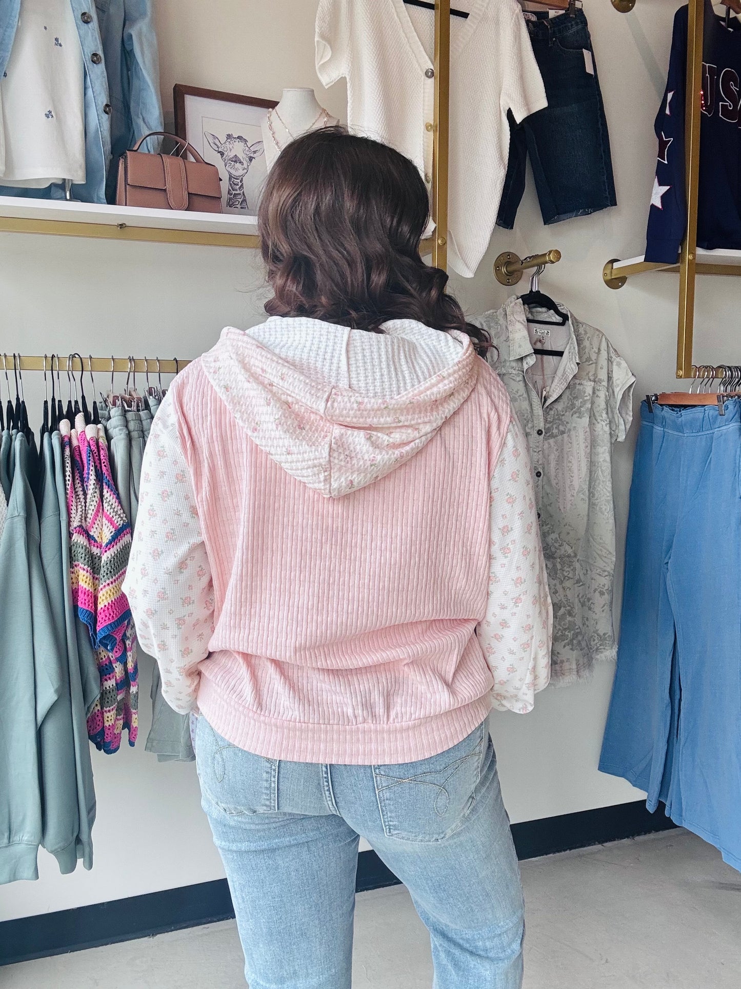 Pink Multi Contrast Pullover