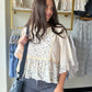 Dainty Floral Peplum Ribbed Top