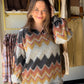 Mustard Rust Chevron Pullover