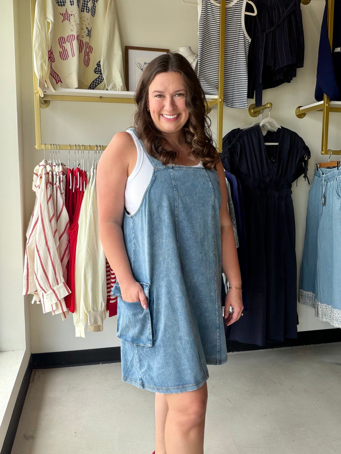 Denim Millie Overall Dress