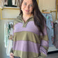 Olive French Terry Block Top