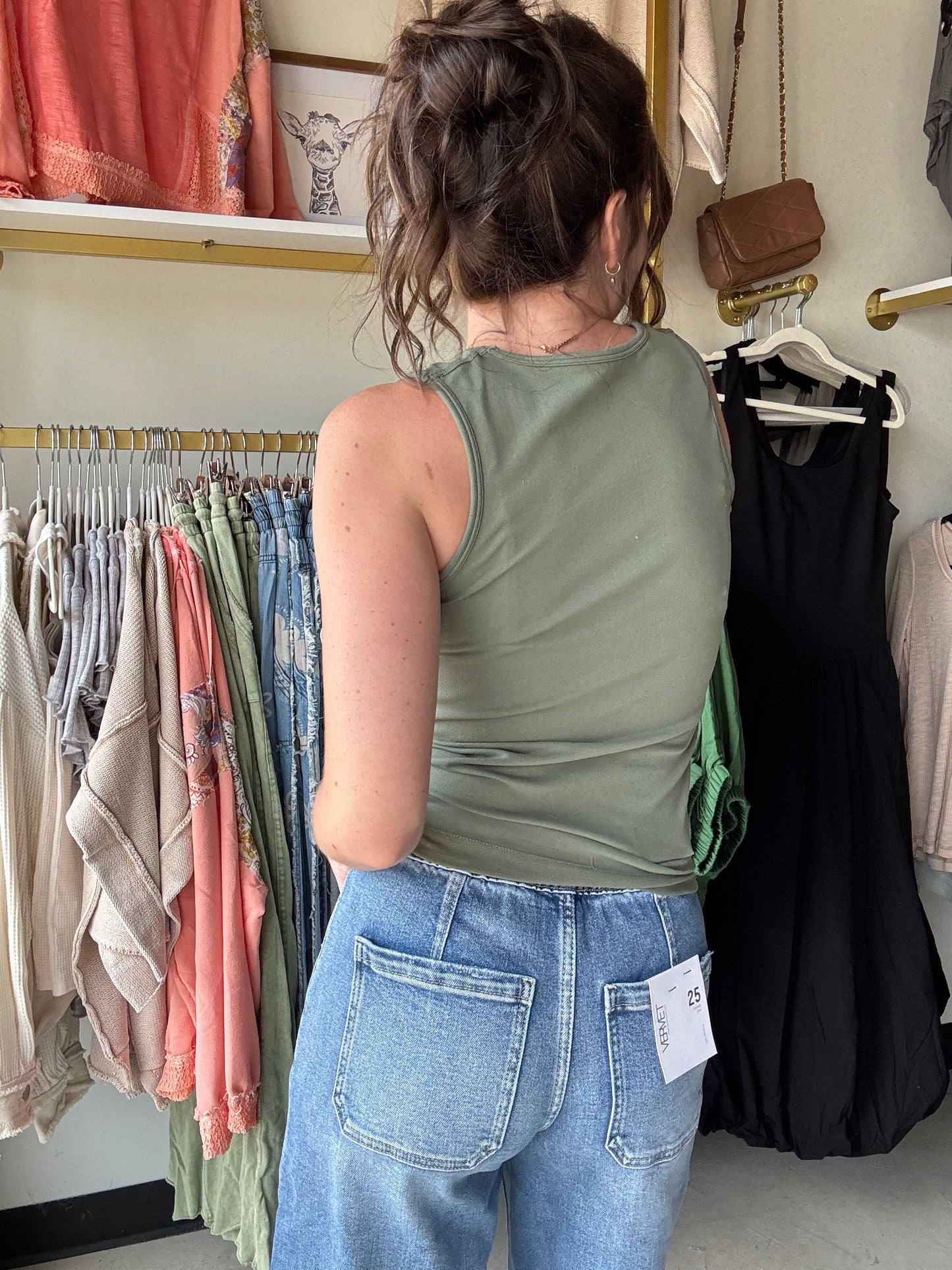 Olive U Neck Seamless Tank