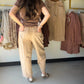Taupe Terry Knit Barrel Pants