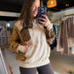 Mustard Sides Floral Accent Hoodie