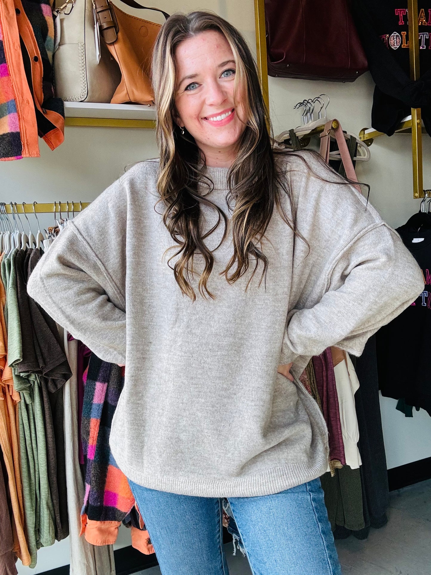 Heather Mocha Melange Sweater