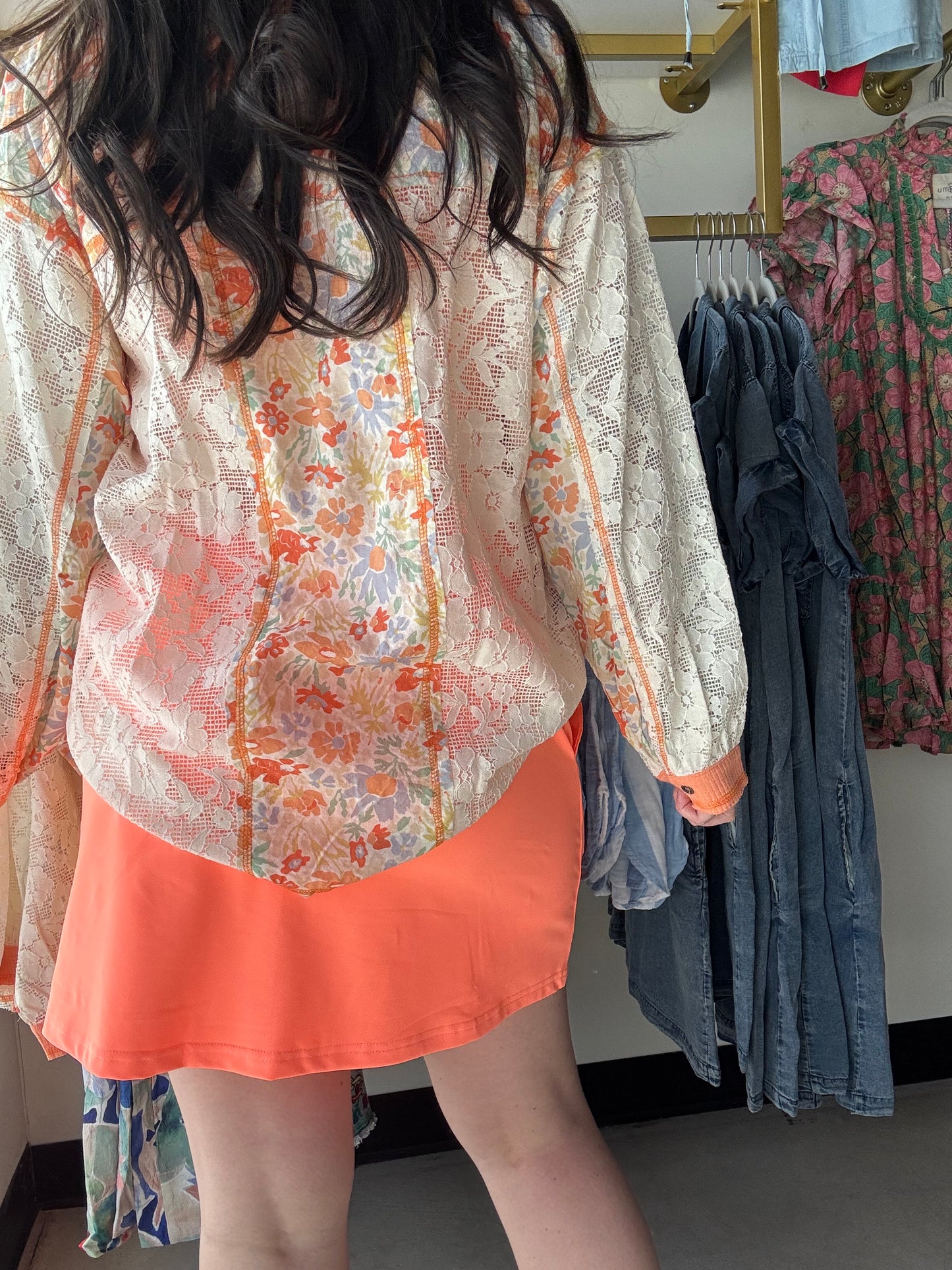 Solid Neon Coral Skort