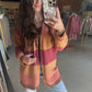 Autumn Color Block Cardigan