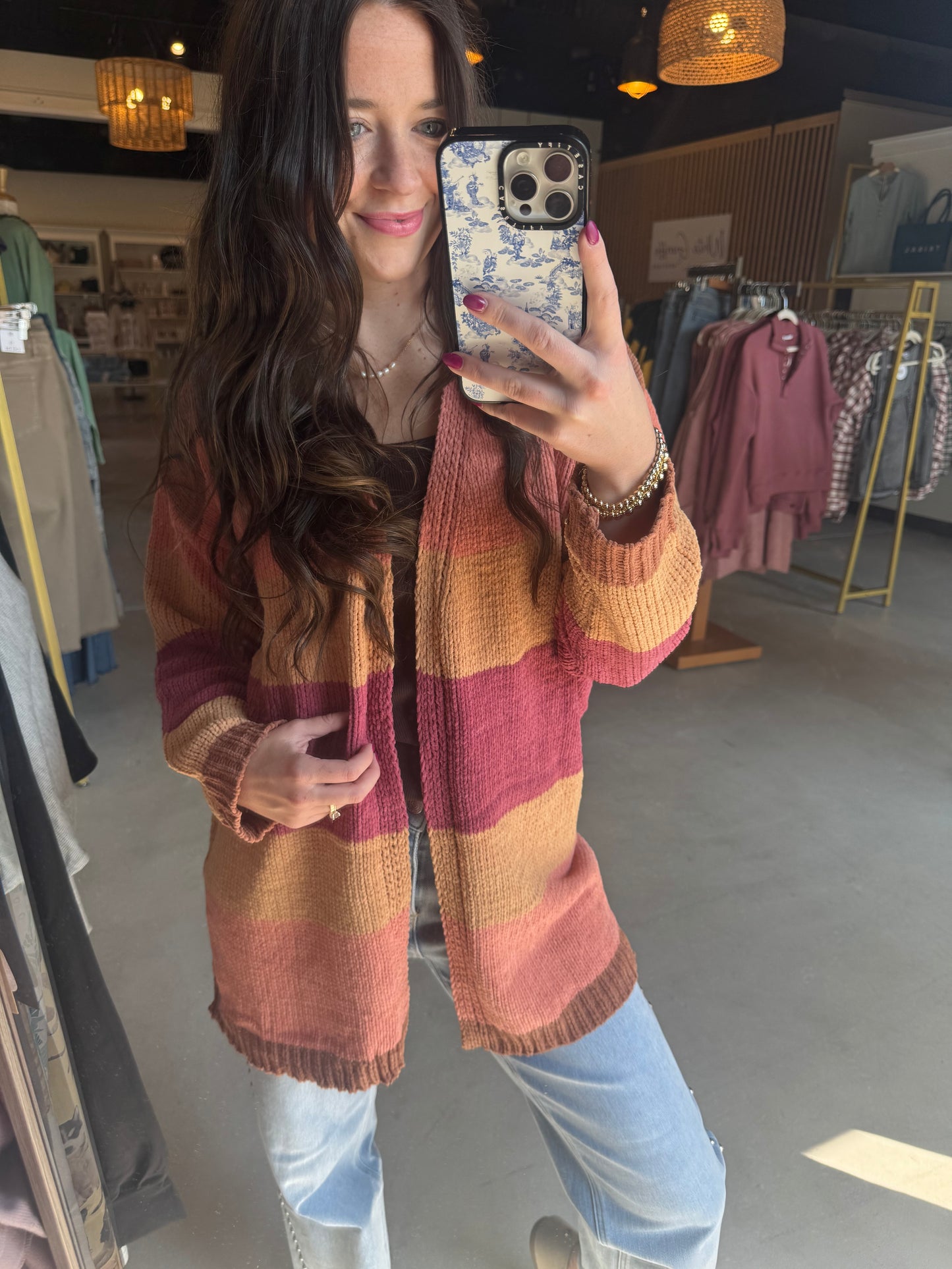 Autumn Color Block Cardigan