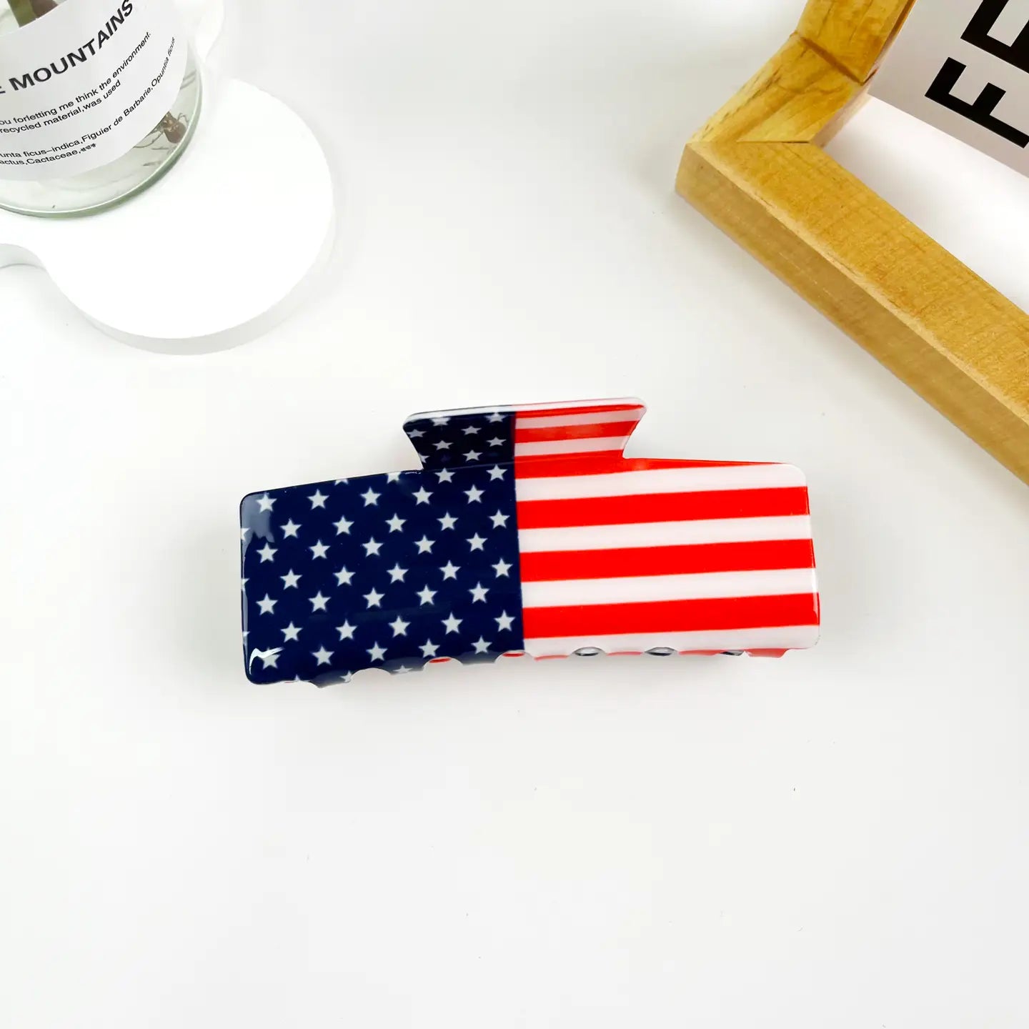 Independence Day Us Patriotic Star Pattern Square Hair Clip