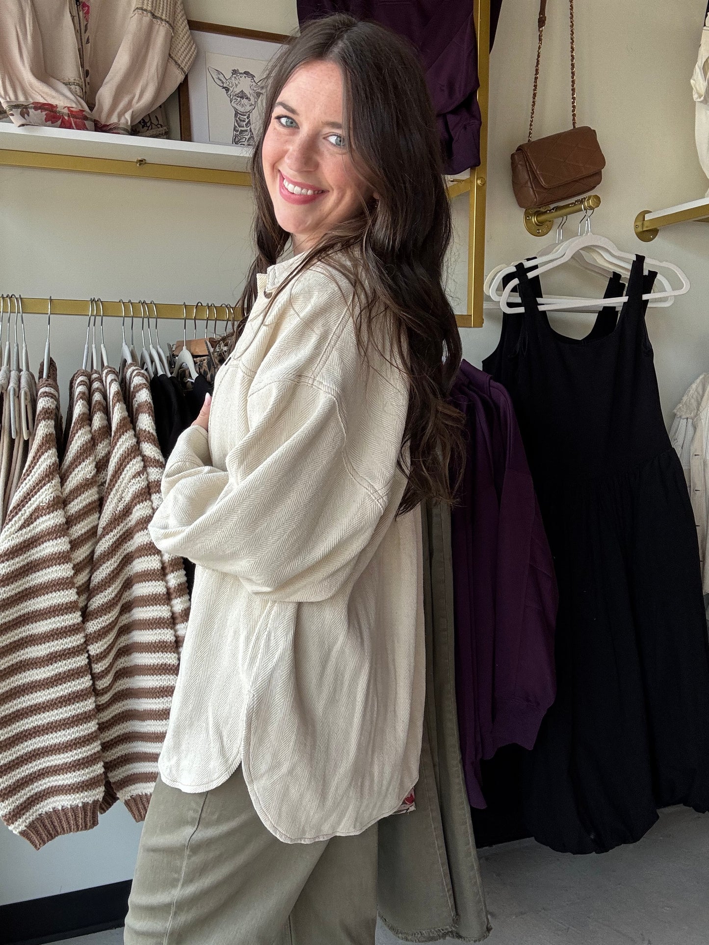 Oatmeal Woven Shacket