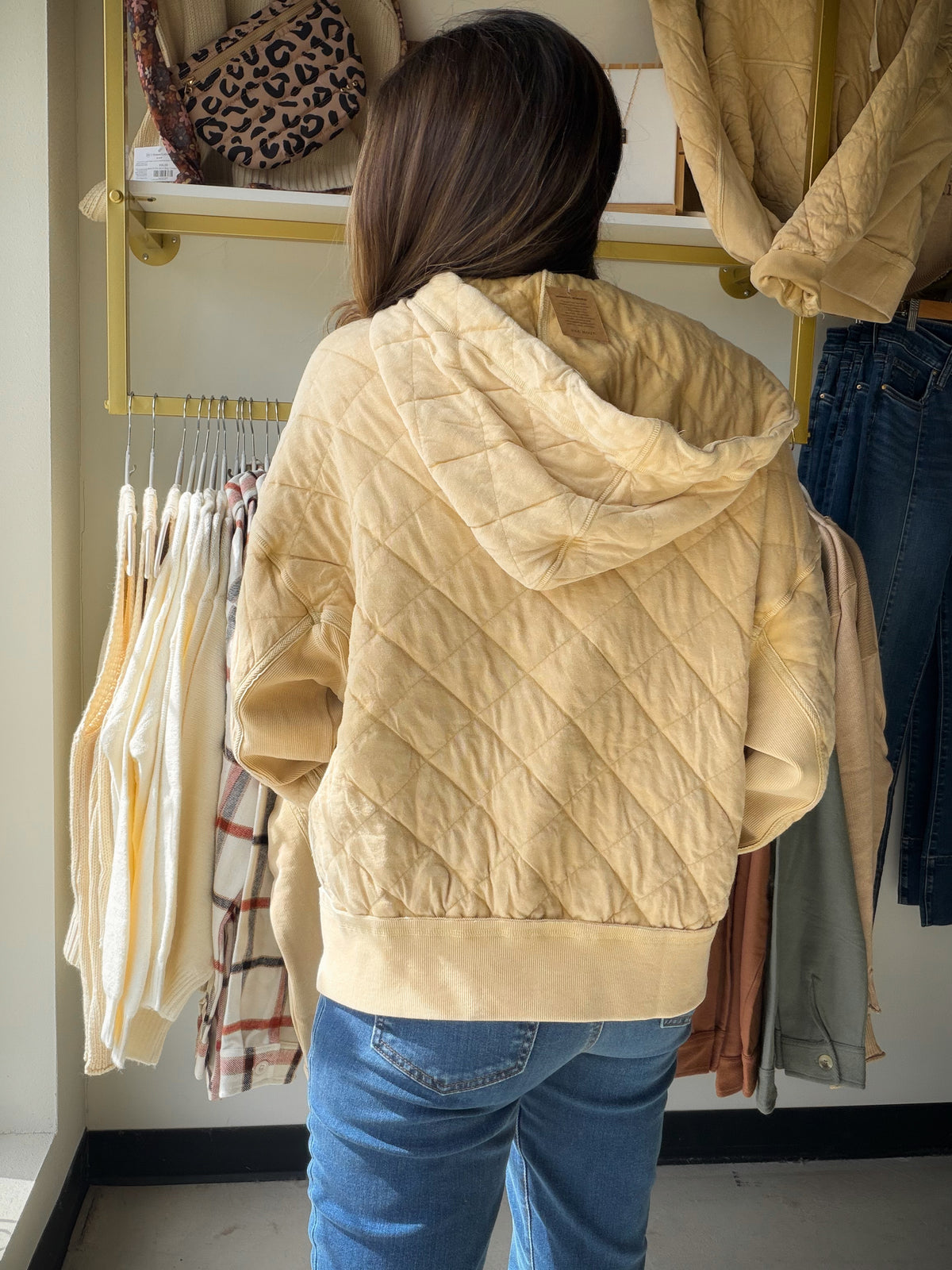 Dandelion Quilted Quarter Zip Hoodie