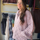 Mauve Quilted Snap Pullover