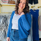 Royal Pointelle Button Down Cardigan