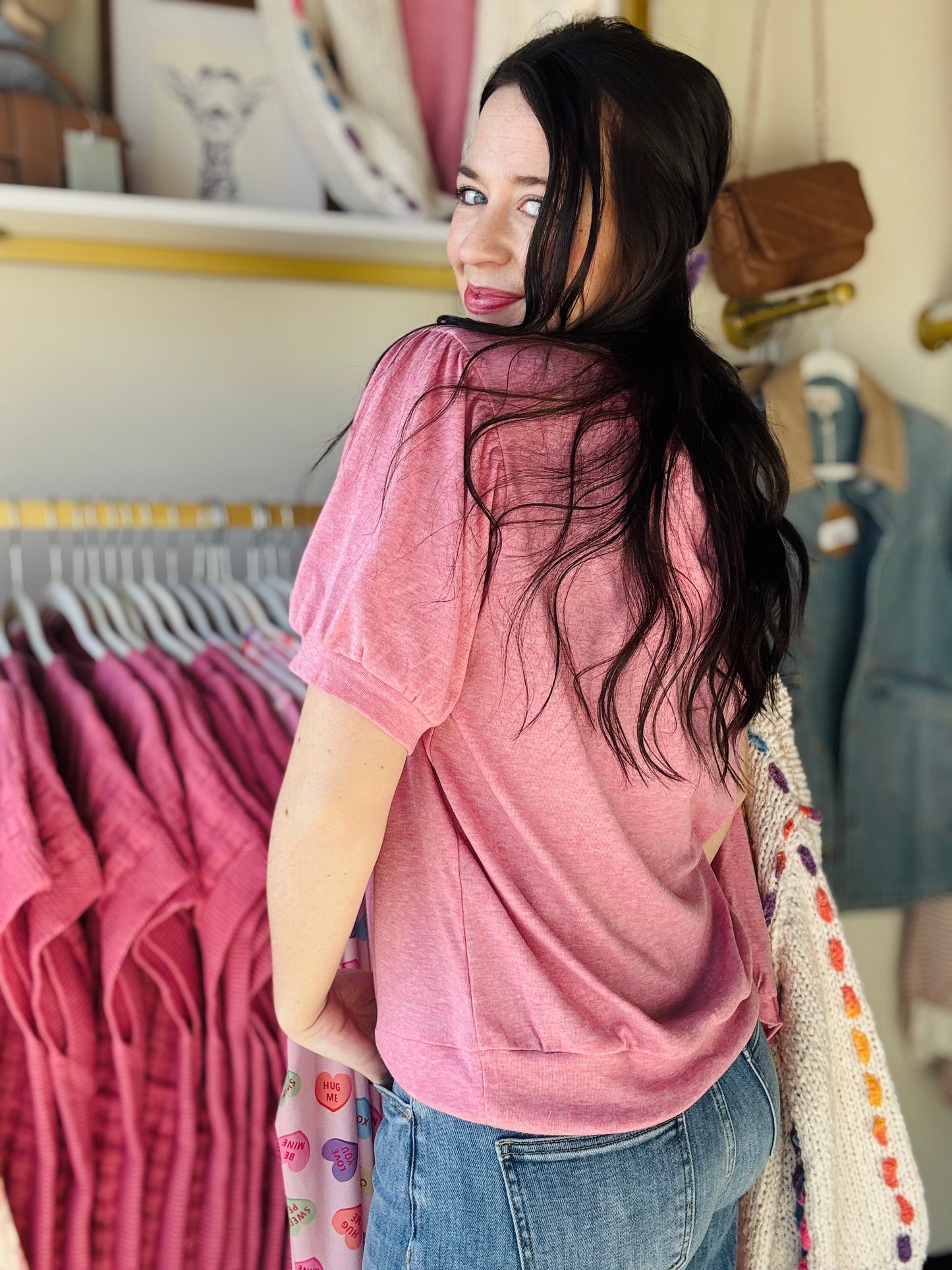 Heathered Pink Katie Cozy Top