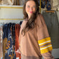 Mocha Accent Sleeve Half Zip