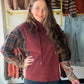 Plaid Wine Accent Hoodie