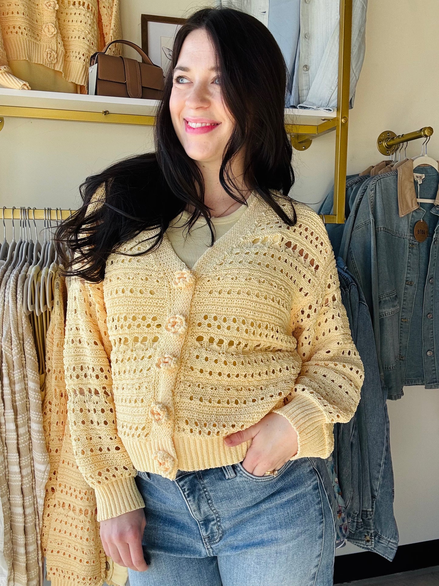 Dandelion Crochet Button Sweater