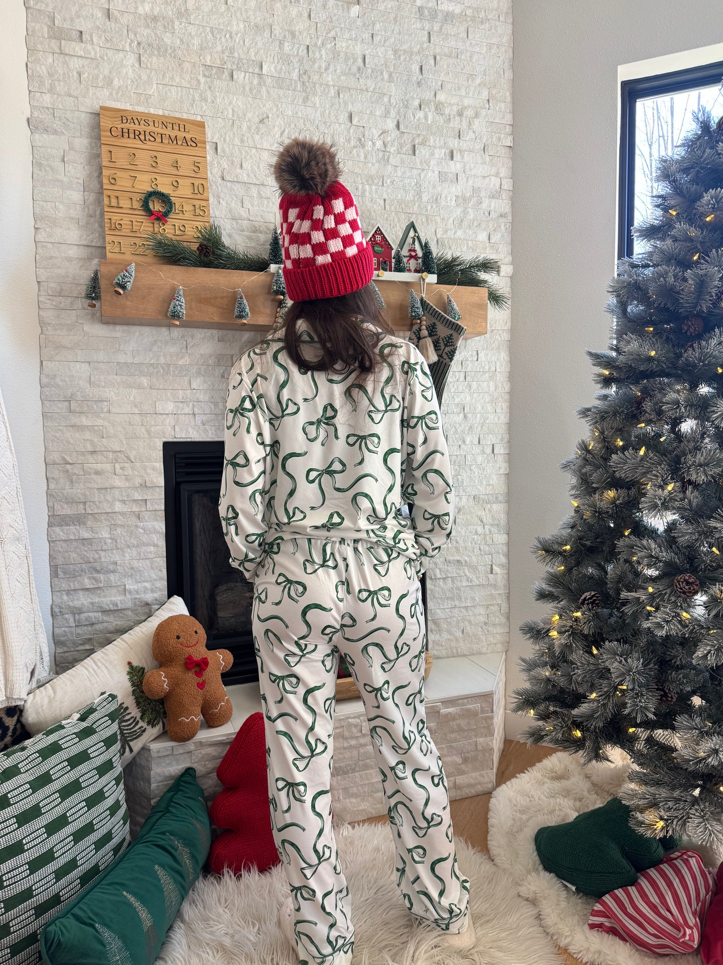 Green Ribbon Pajama Set