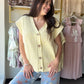Lemon Distressed Sweater Vest