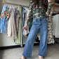 Double Cuff Wide Leg Denim - Vervet