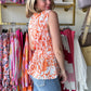 Orange Swirl Sleeveless Top