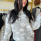 Grey Floral Abstract Sweater