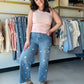 Floral 3D Crochet Denim Pants
