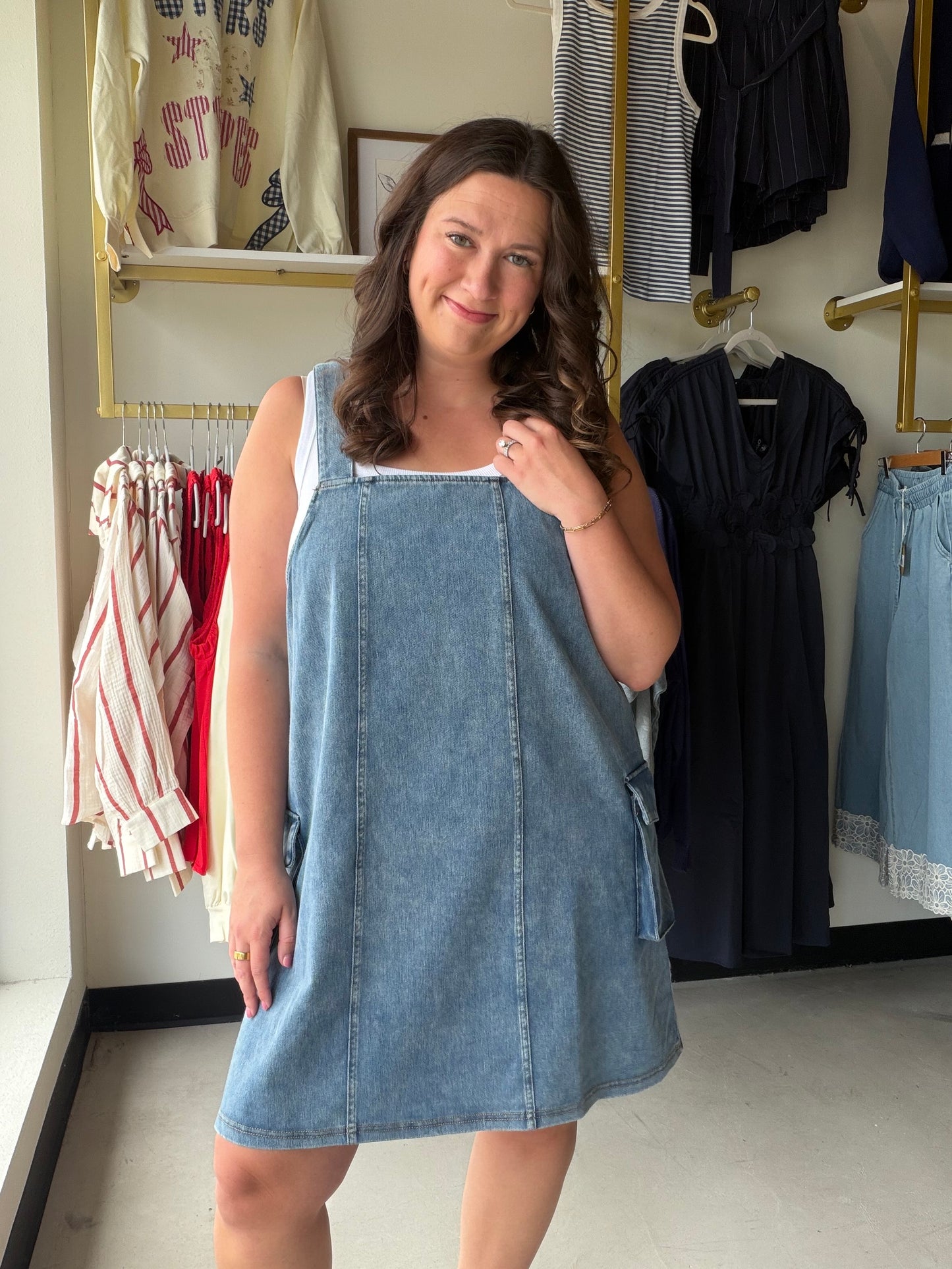 Denim Millie Overall Dress