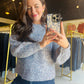 Marine Boucle Crewneck Sweater