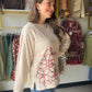 Natural Chainstitch Embroidery Pullover