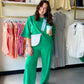 Green Luxeknit Ruffle Sleeve Top