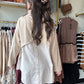 Latte Button Down Detail Turtleneck