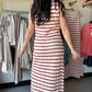 Rust Stripe Crochet Maxi Dress