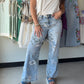 Vintage Floral High Rise Wide Leg