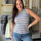 White Multi Stripe Edlin Tank