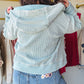Sky Blue Mineral Waffle Hoodie Jacket